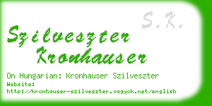 szilveszter kronhauser business card